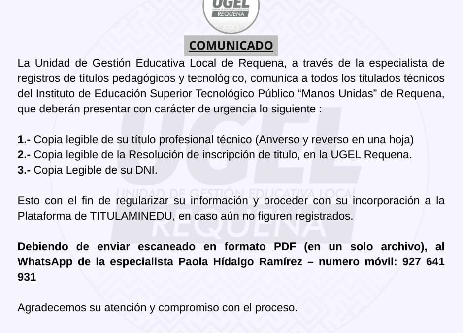 Atención a nuestros egresados